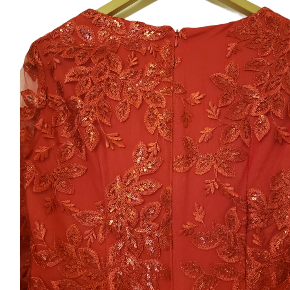 NWOT Red sequin lace dress by LM collection - Picture 9 of 10